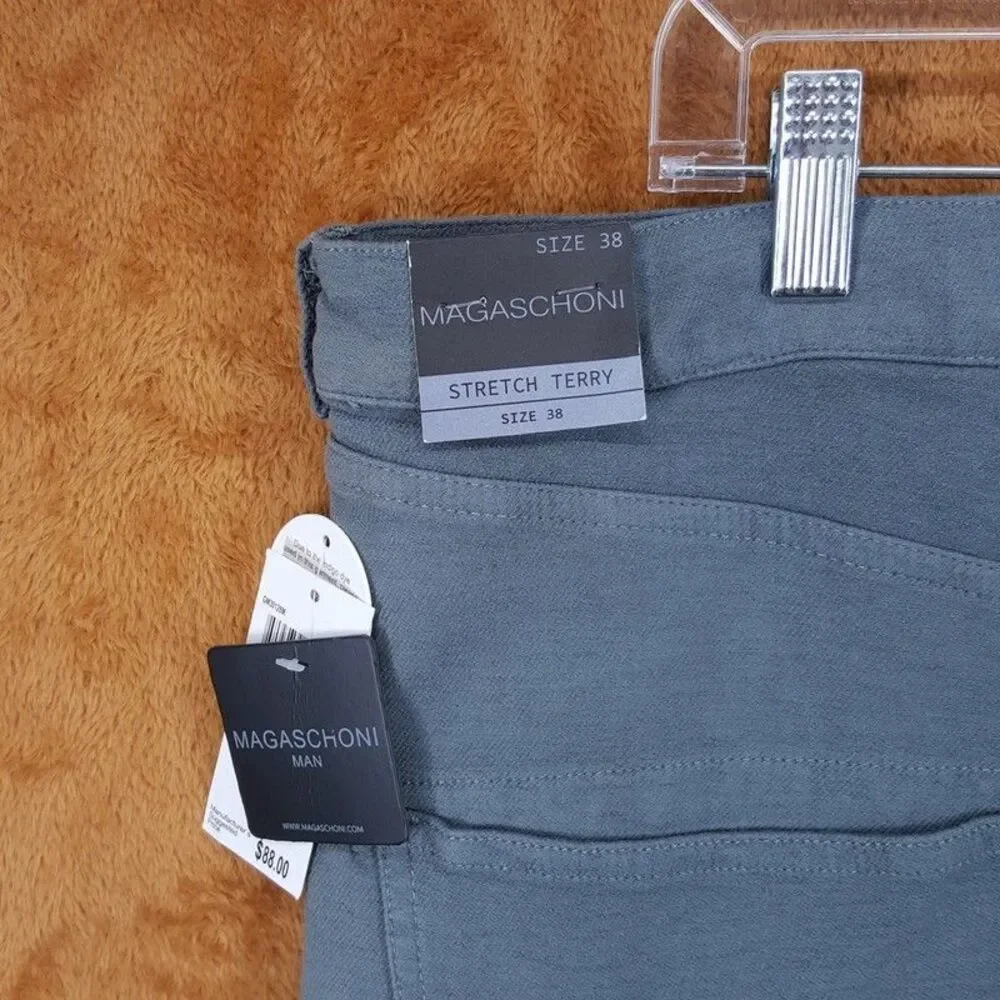 MAGASCHONI Jeans Mens Size 38 Slate Gray Stretch Terry Slim Fit Stretch